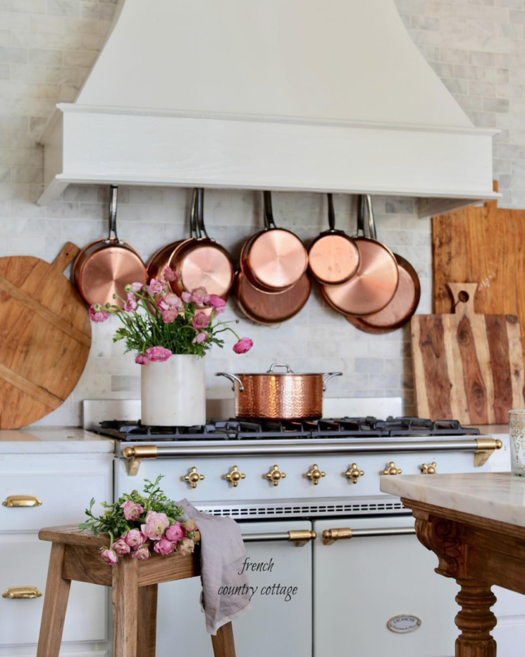 Content in a Cottage: Country Kitchen w/ Copper Pots