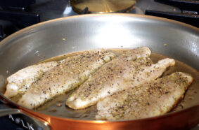 Lemon Herb Branzino with Wilted Greens